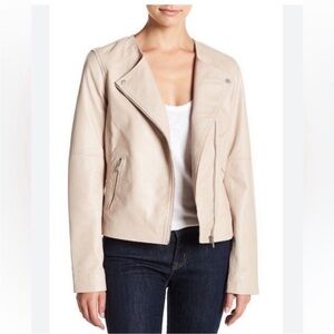 Bagatelle Women's Beige Leather Jacket